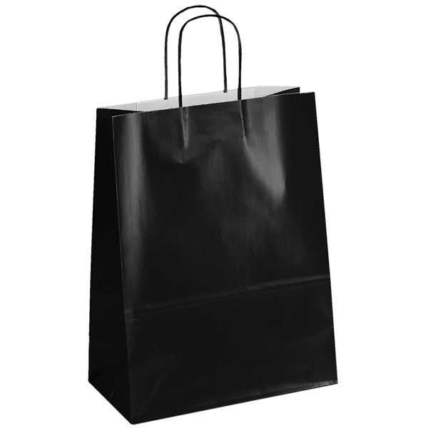 Paper glossy finish shopping bag with serrated-cut top.... from ASI 37940 Bag Makers Inc