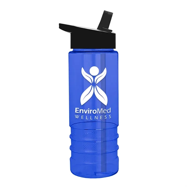 Salute-2, 24 oz Transparent Bottle with Flip Straw Lid... from ASI 40480 Koozie Group