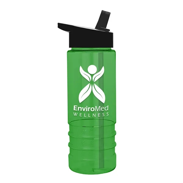 Salute-2, 24 oz Transparent Bottle with Flip Straw Lid... from ASI 40480 Koozie Group