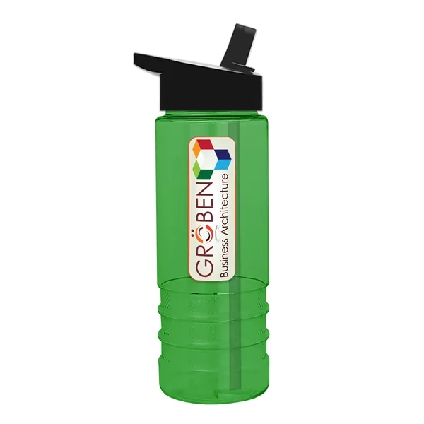 Salute-2, 24 oz Transparent Bottle with Flip Straw Lid... from ASI 40480 Koozie Group