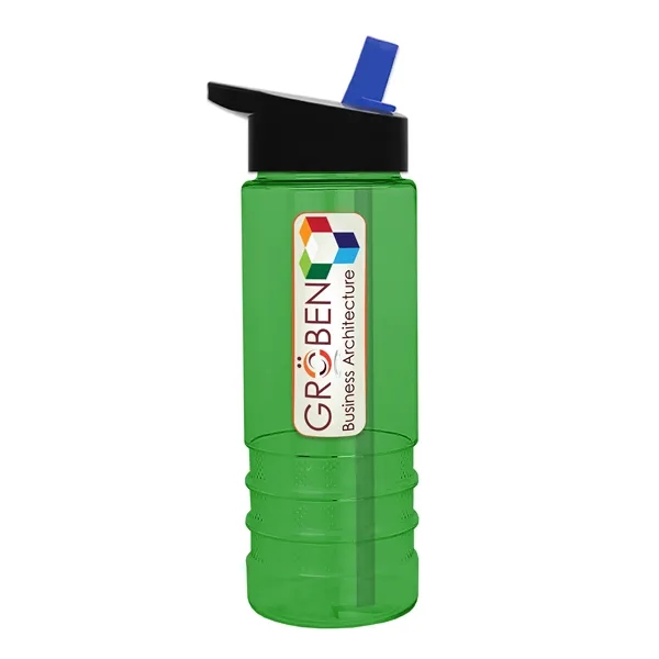 Salute-2, 24 oz Transparent Bottle with Flip Straw Lid... from ASI 40480 Koozie Group