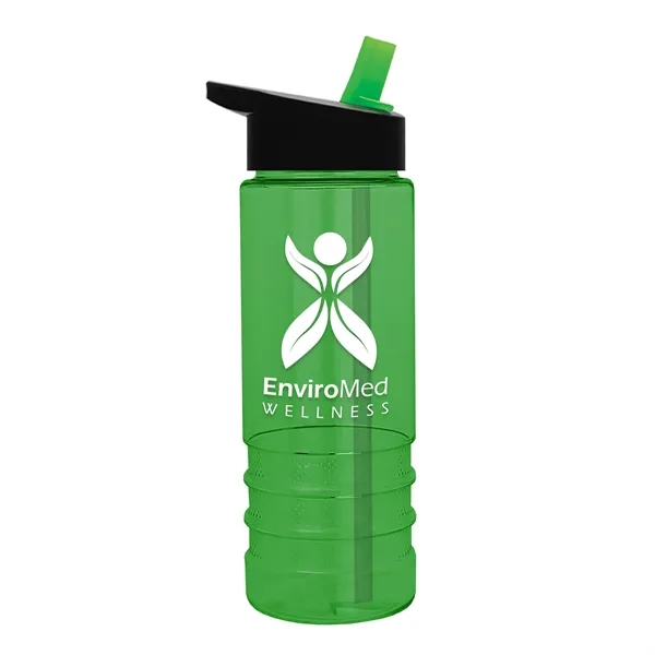 Salute-2, 24 oz Transparent Bottle with Flip Straw Lid... from ASI 40480 Koozie Group