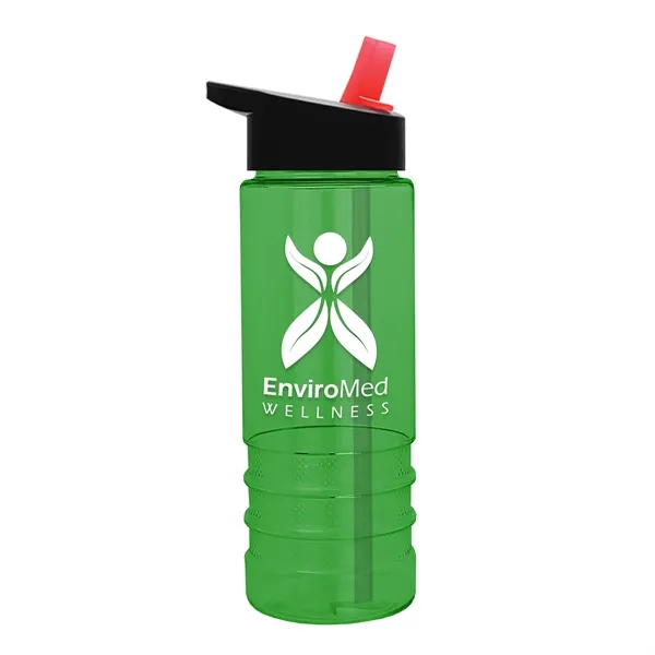 Salute-2, 24 oz Transparent Bottle with Flip Straw Lid... from ASI 40480 Koozie Group