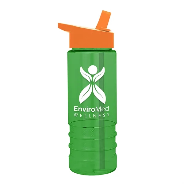 Salute-2, 24 oz Transparent Bottle with Flip Straw Lid... from ASI 40480 Koozie Group