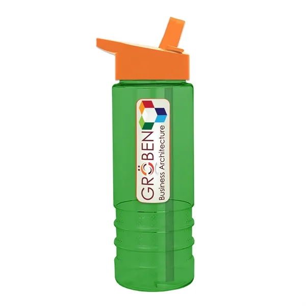 Salute-2, 24 oz Transparent Bottle with Flip Straw Lid... from ASI 40480 Koozie Group