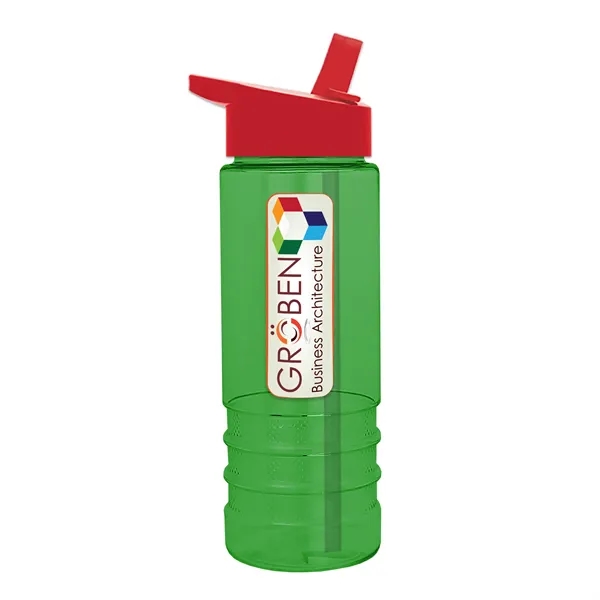 Salute-2, 24 oz Transparent Bottle with Flip Straw Lid... from ASI 40480 Koozie Group