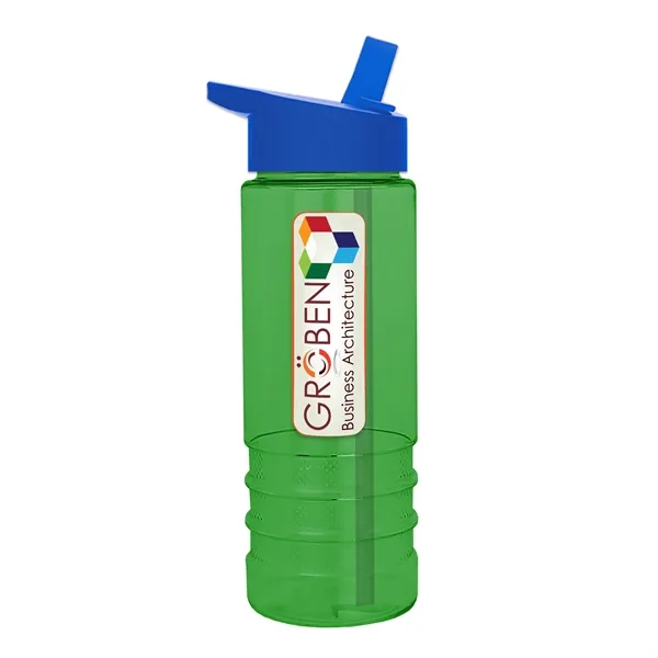 Salute-2, 24 oz Transparent Bottle with Flip Straw Lid... from ASI 40480 Koozie Group