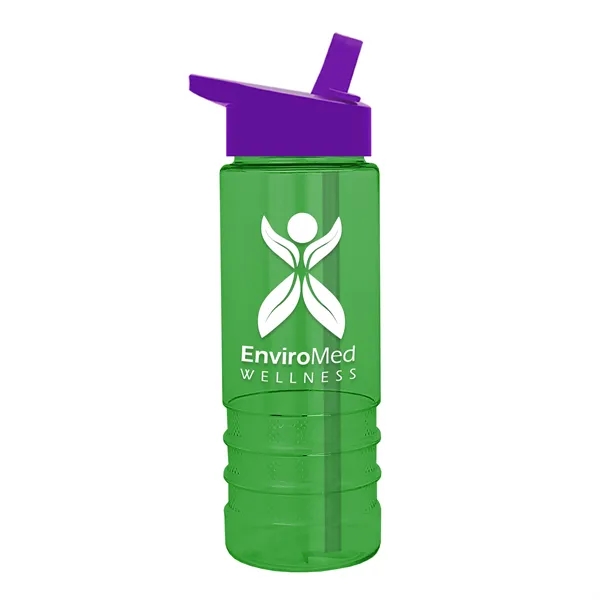 Salute-2, 24 oz Transparent Bottle with Flip Straw Lid... from ASI 40480 Koozie Group