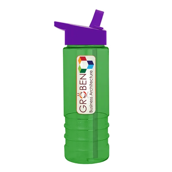 Salute-2, 24 oz Transparent Bottle with Flip Straw Lid... from ASI 40480 Koozie Group