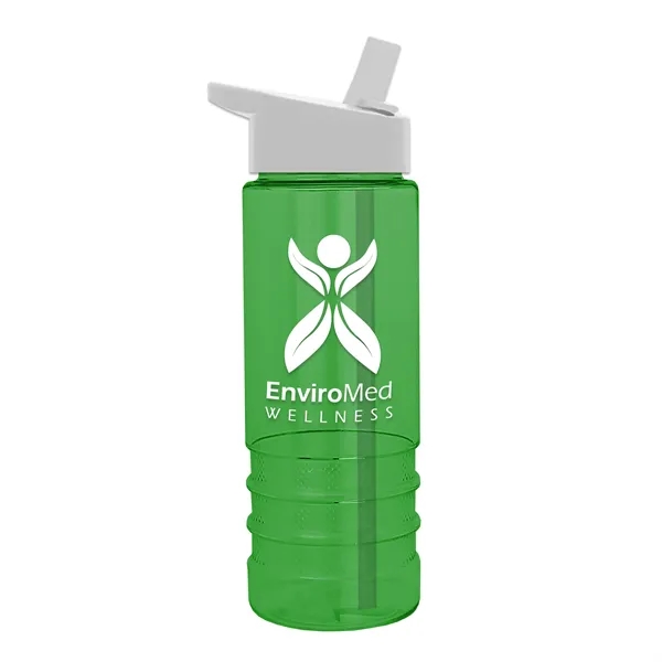 Salute-2, 24 oz Transparent Bottle with Flip Straw Lid... from ASI 40480 Koozie Group