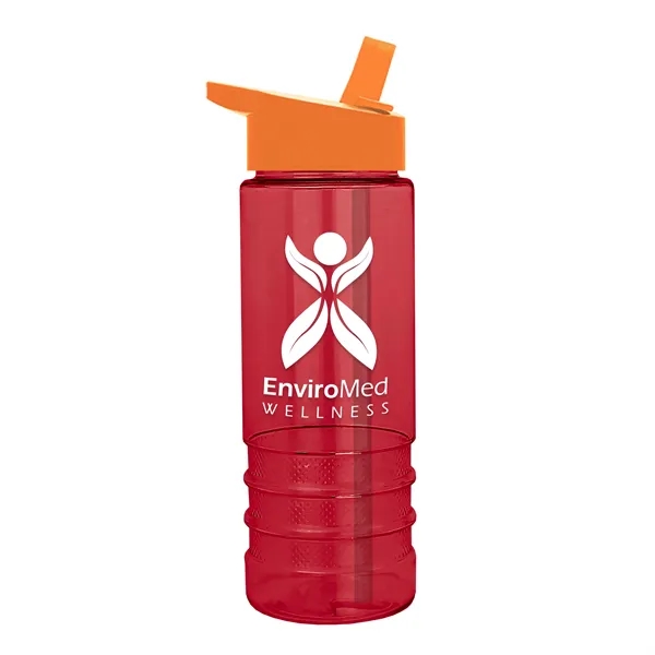 Salute-2, 24 oz Transparent Bottle with Flip Straw Lid... from ASI 40480 Koozie Group