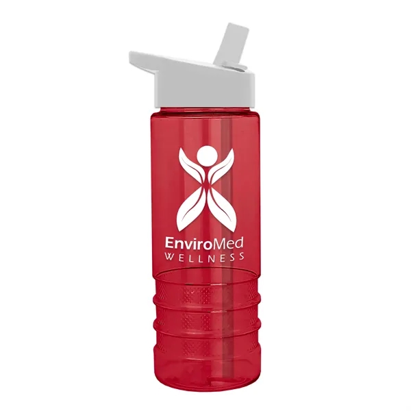 Salute-2, 24 oz Transparent Bottle with Flip Straw Lid... from ASI 40480 Koozie Group