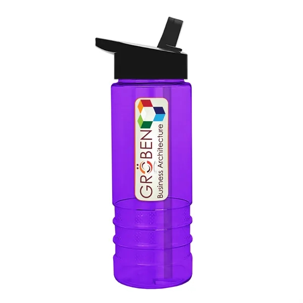 Salute-2, 24 oz Transparent Bottle with Flip Straw Lid... from ASI 40480 Koozie Group