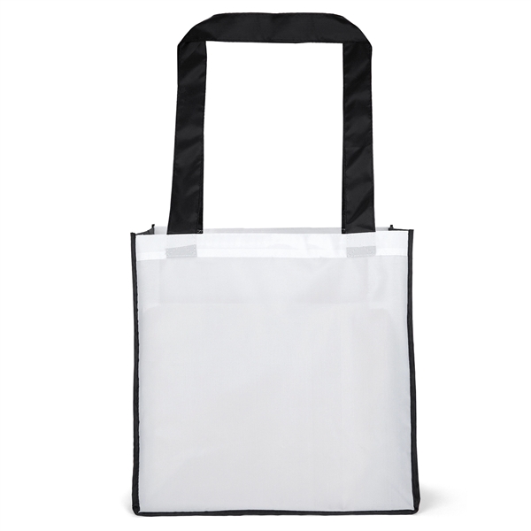 Polyester Tote with front and back panels accented by black gussets... from ASI 37940 Bag Makers Inc