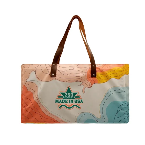Union/USA Made durable union label dye sublimated 600D poly duck tote... from ASI 73775 Unionwear