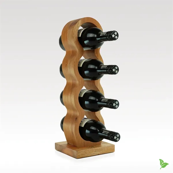 Mahogany Mesa Well Wine Rack with wave-inspired design holds 4 bottles,... from ASI 93986 Visions/Awardcraft