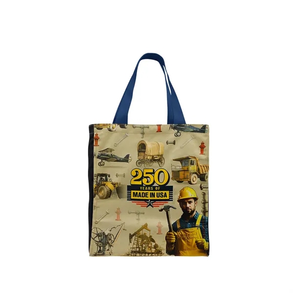 Union/USA Made durable dye sublimated 600D poly duck tote with solid... from ASI 73775 Unionwear