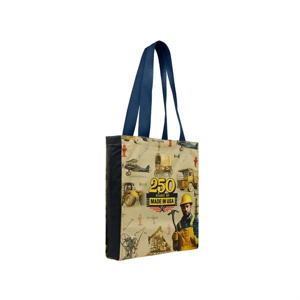 Union/USA Made dye sublimated 600D poly duck tote with bound edges,... from ASI 73775 Unionwear