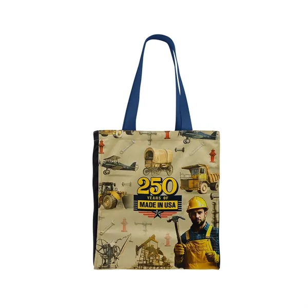 Union/USA Made dye sublimated 600D poly duck tote with bound edges,... from ASI 73775 Unionwear