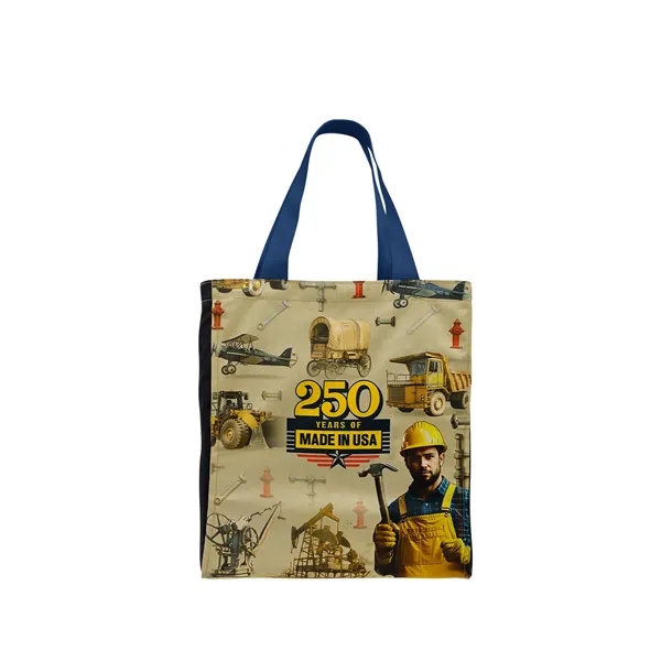 Union/USA Made dye sublimated 600D poly duck tote with solid handles... from ASI 73775 Unionwear