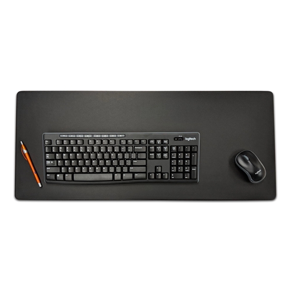 Black leatherette keyboard/mouse desk pad measuring 30" x 19".... from ASI 48125 Dacasso / DaCasso