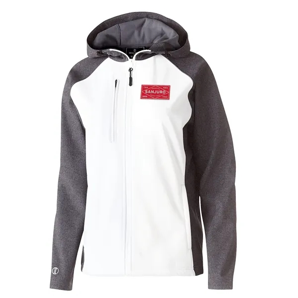 The Ladies Raider Softshell Jacket is made from a lightweight blend... from ASI 37461 Augusta Sportswear / Holloway Sportswear