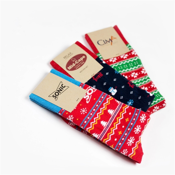 Crew length cotton socks with fully knit/woven designs; made in the... from ASI 88072 Sock Club Enterprises LLC