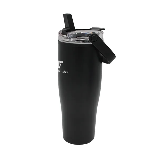 30 Oz. Recycled Tumbler with Handle Lid, Laser, Standard... from ASI 30270 Aakron Line