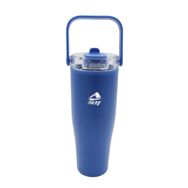 30 Oz. Recycled Tumbler with Handle Lid, Laser, Standard... from ASI 30270 Aakron Line
