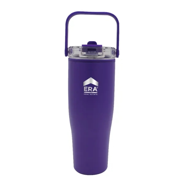 30 Oz. Recycled Tumbler with Handle Lid, Laser, Standard... from ASI 30270 Aakron Line