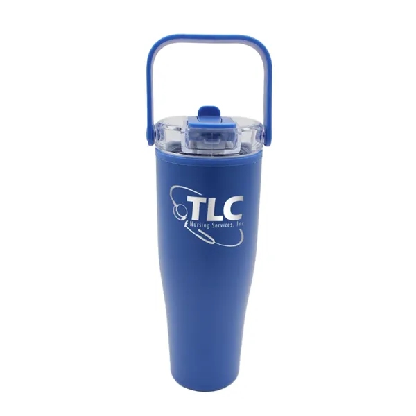 30 Oz. Recycled Tumbler with Handle Lid, Laser, Premium... from ASI 30270 Aakron Line