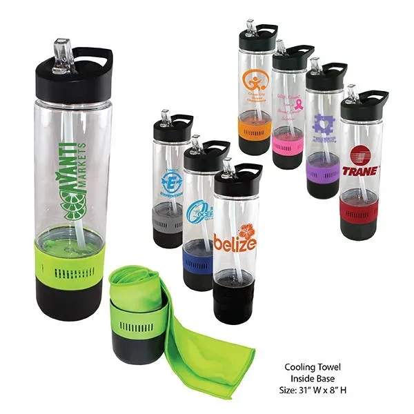 17 oz. Co-Poly Bottle with Cooling Towel... from ASI 30270 Aakron Line