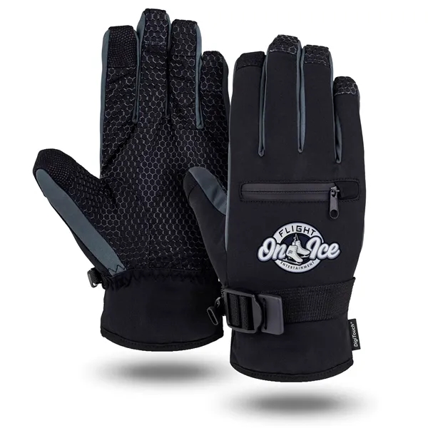 Touchscreen ski gloves with zipper pockets.... from ASI 62192 Illinois Glove Co / Honest Abe®