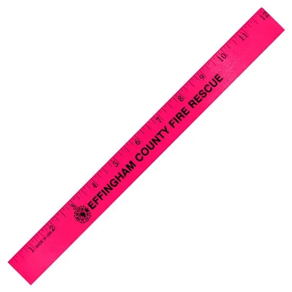 12" Fluorescent Wood Ruler - English Scale... from ASI 30270 Aakron Line
