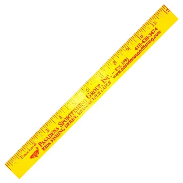 12" Fluorescent Wood Ruler - English Scale... from ASI 30270 Aakron Line