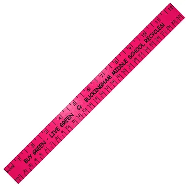 12" Fluorescent Wood Ruler - English & Metric Scale... from ASI 30270 Aakron Line