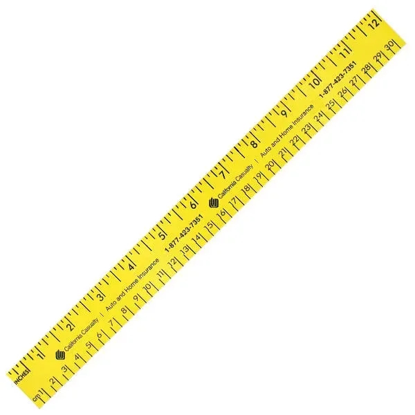 12" Fluorescent Wood Ruler - English & Metric Scale... from ASI 30270 Aakron Line