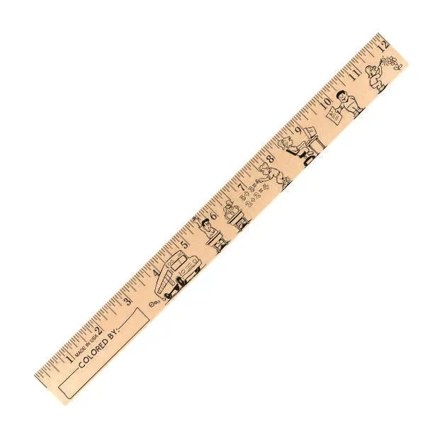 Kids at School "U" Color Rulers - Natural wood finish... from ASI 30270 Aakron Line