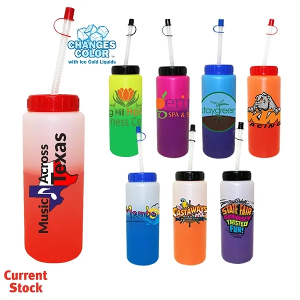 Mood™ 32 oz. Sports Bottle With Flexible Straw, Full Color... from ASI 30270 Aakron Line