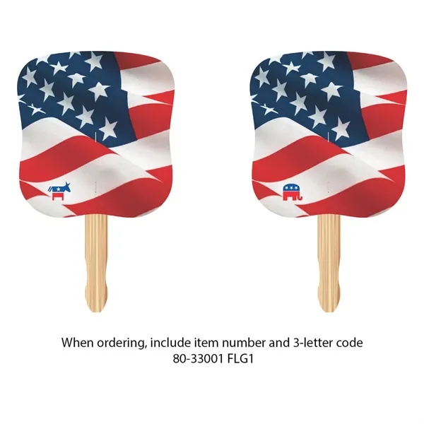 Hourglass Shape Hand Fan, Full Color Digital... from ASI 30270 Aakron Line