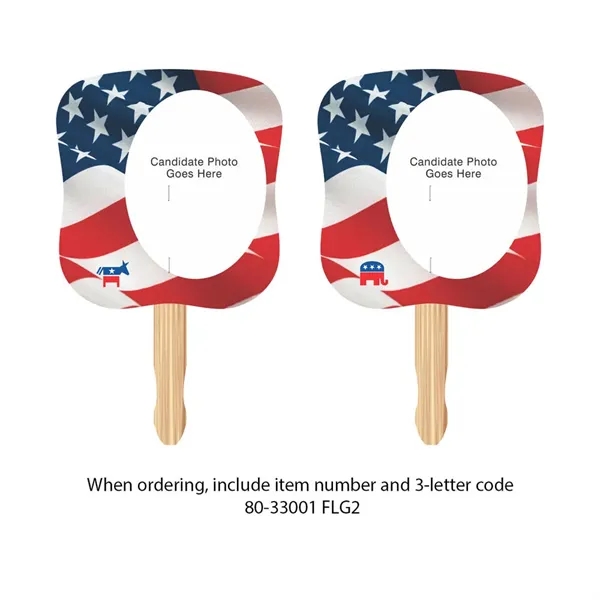 Hourglass Shape Hand Fan, Full Color Digital... from ASI 30270 Aakron Line