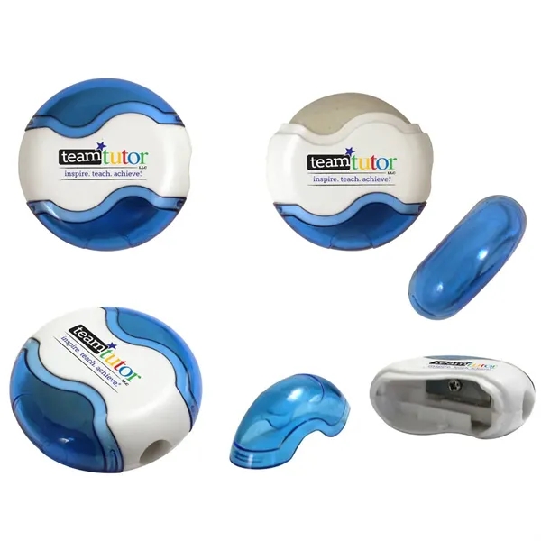Round Pencil Sharpener Eraser Combo, Full Color Digital... from ASI 30270 Aakron Line
