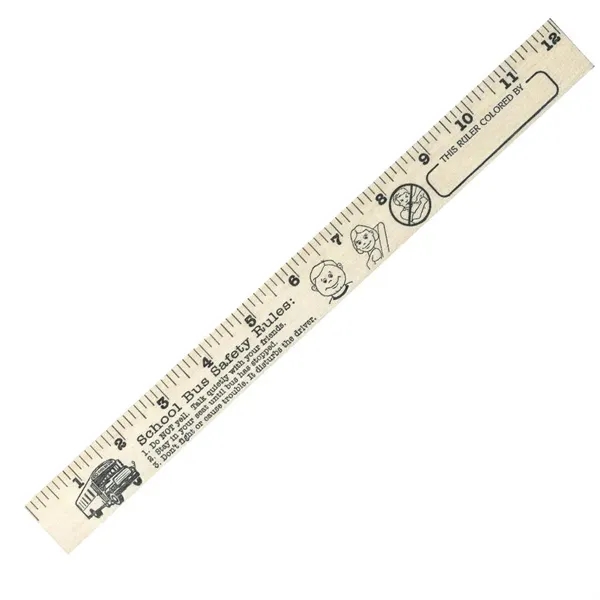 School Bus Safety  "U" Color Rulers - Natural wood finish... from ASI 30270 Aakron Line