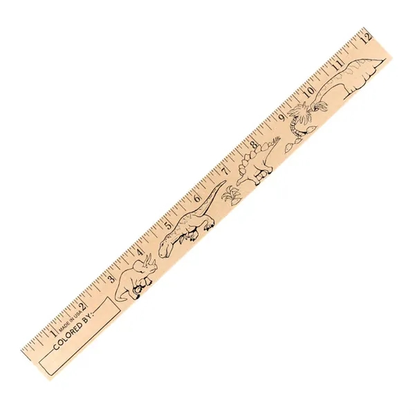 Dinosaurs "U" Color Rulers - Natural wood finish... from ASI 30270 Aakron Line