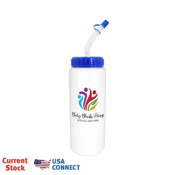 32oz. Sports Bottle With Flexible Straw, Full Color Digital... from ASI 30270 Aakron Line