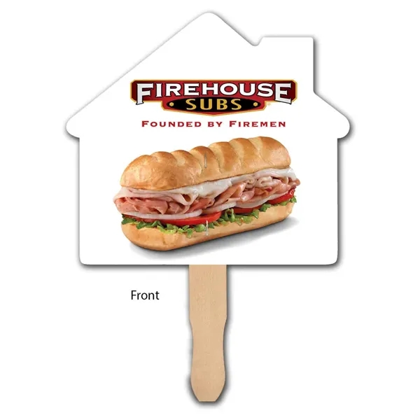 House Shape Hand Fan, Full Color Digital... from ASI 30270 Aakron Line