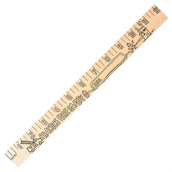 Fire Safety "u" Color Rulers - Natural Wood Finish... from ASI 30270 Aakron Line