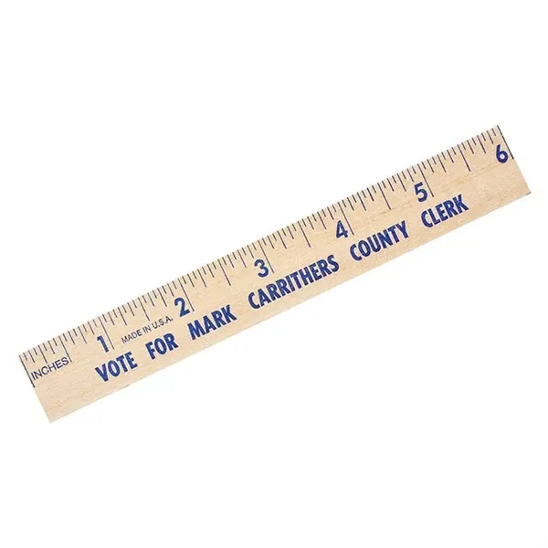 6" Natural Finish Flat Wood Ruler... from ASI 30270 Aakron Line