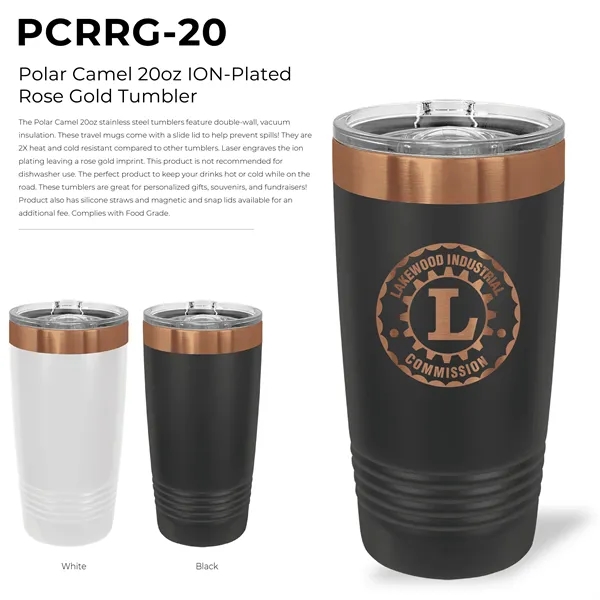 20 oz. stainless steel ringed tumbler with a vacuum sealed, clear-colored... from ASI 74601 Calico