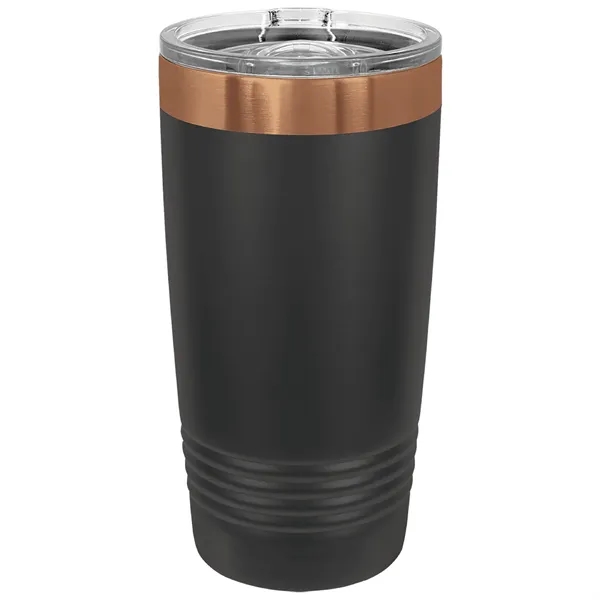 20 oz. stainless steel ringed tumbler with a vacuum sealed, clear-colored... from ASI 74601 Calico
